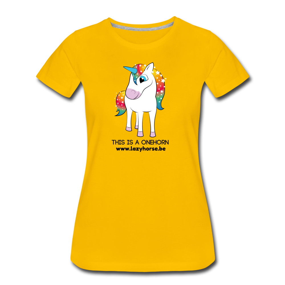 this is a onehorn - Premium T-Shirt (vrouw) - zongeel