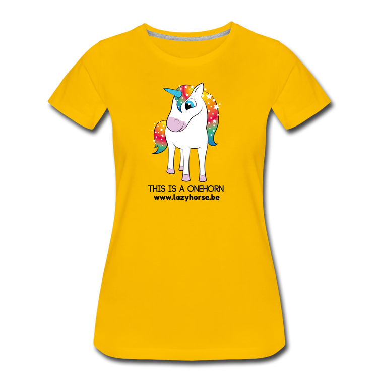 this is a onehorn - Premium T-Shirt (vrouw) - zongeel