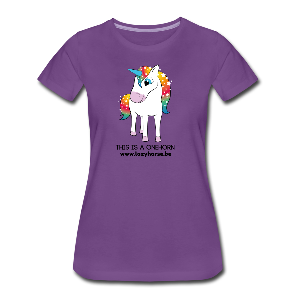 this is a onehorn - Premium T-Shirt (vrouw) - paars