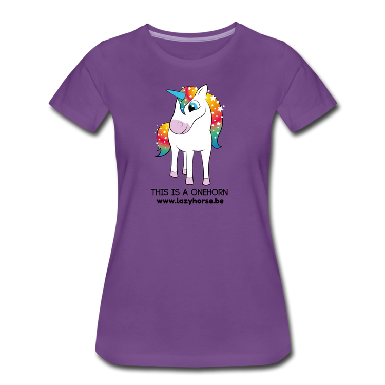 this is a onehorn - Premium T-Shirt (vrouw) - paars