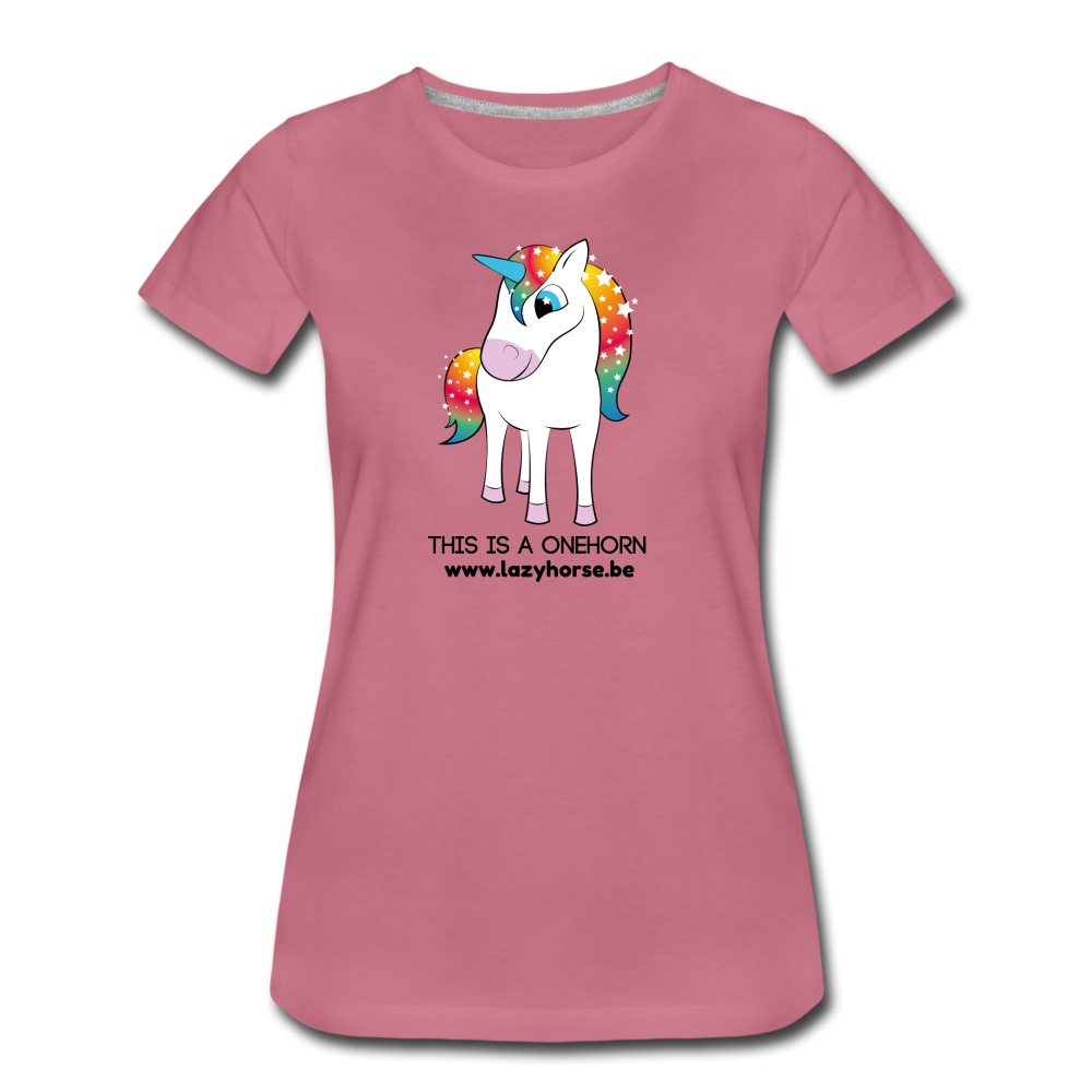 this is a onehorn - Premium T-Shirt (vrouw) - malve