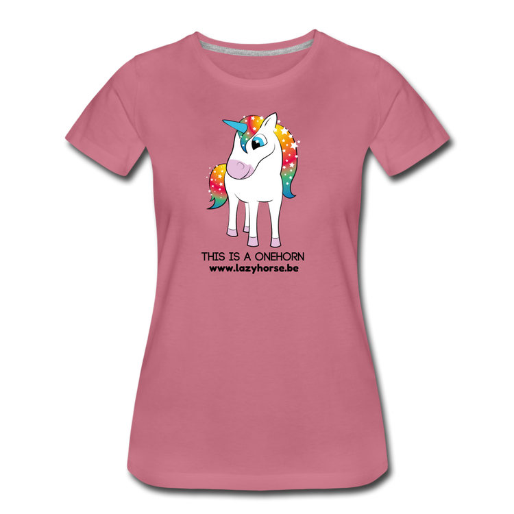 this is a onehorn - Premium T-Shirt (vrouw) - malve