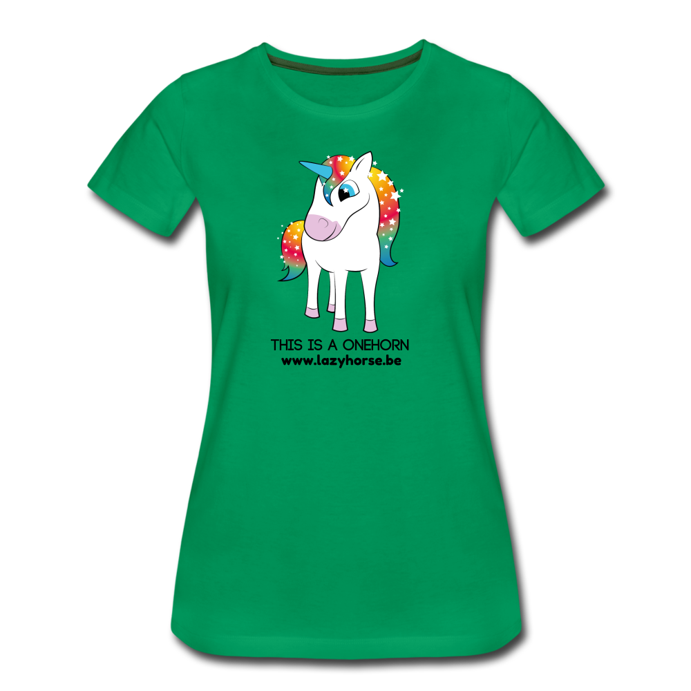 this is a onehorn - Premium T-Shirt (vrouw) - kelly groen