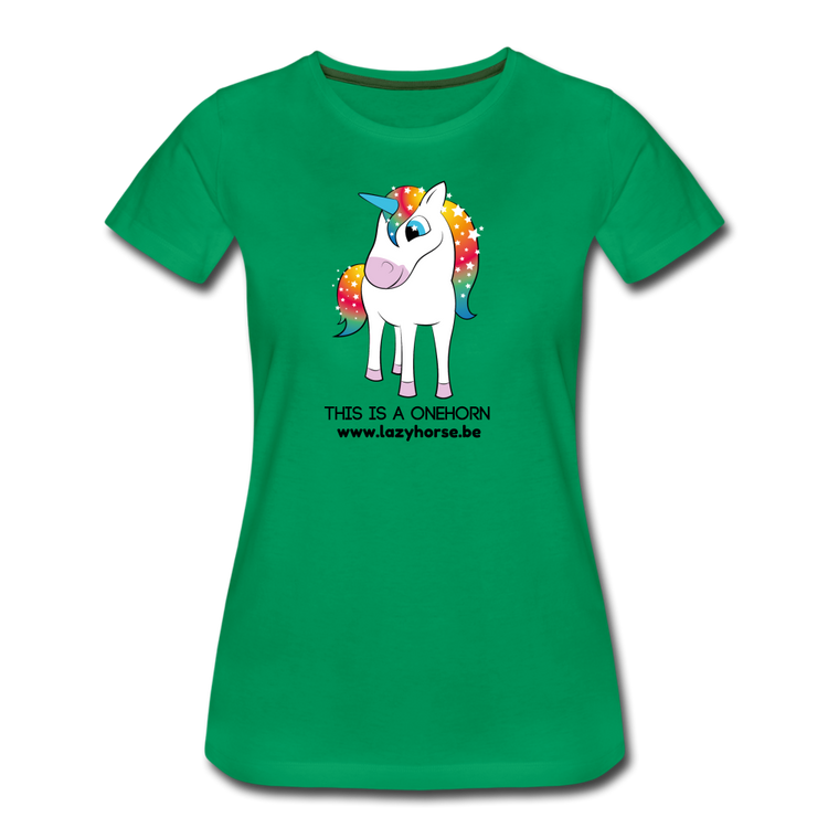 this is a onehorn - Premium T-Shirt (vrouw) - kelly groen