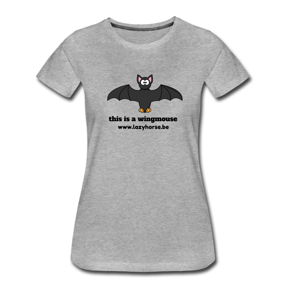 this is a wingmouse  - Premium T-Shirt (vrouw) - grijs gemêleerd