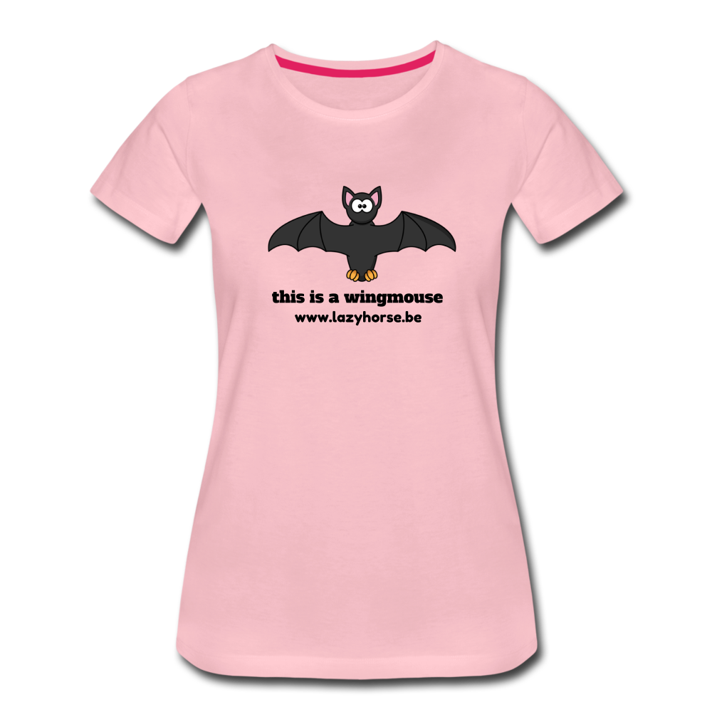 this is a wingmouse  - Premium T-Shirt (vrouw) - lichtroze