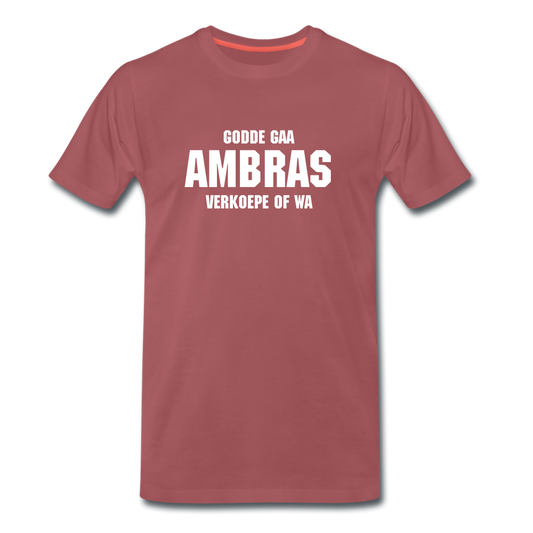 godde gaa ambras  - Premium T-Shirt (man) - washed burgundy