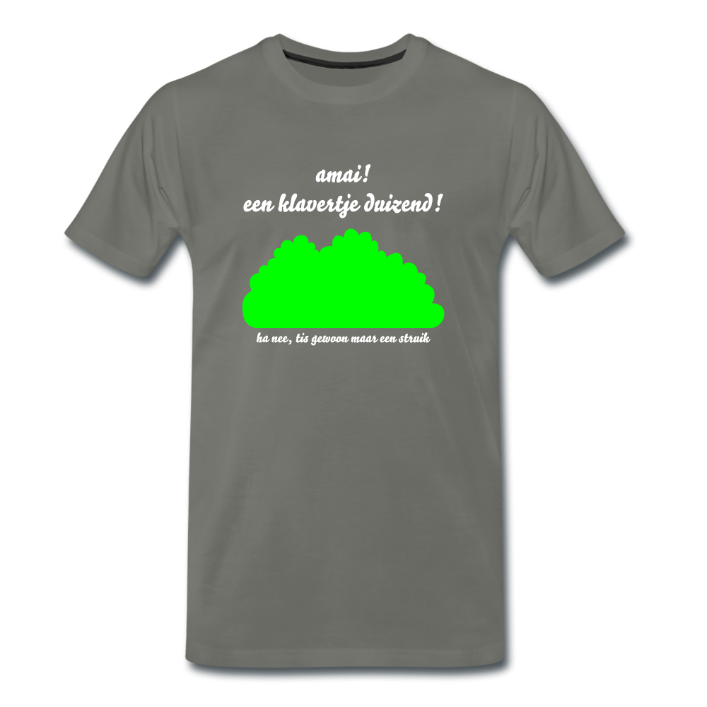 amai een klavertje duizend - Premium T-Shirt (man) - asfalt