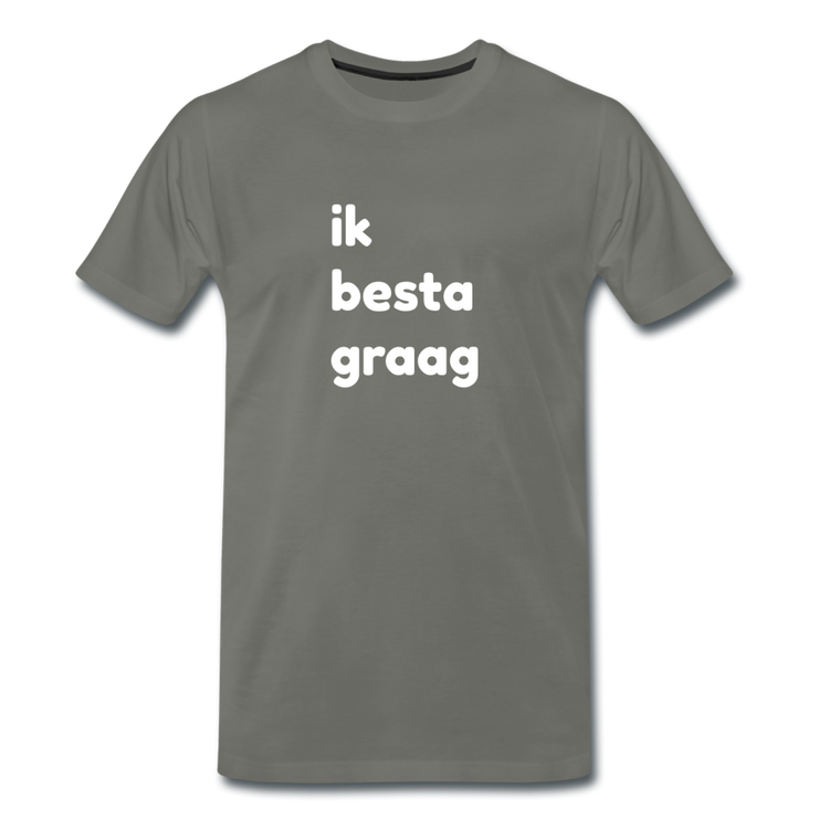 ik besta graag - premium T-shirt (man) - asfalt