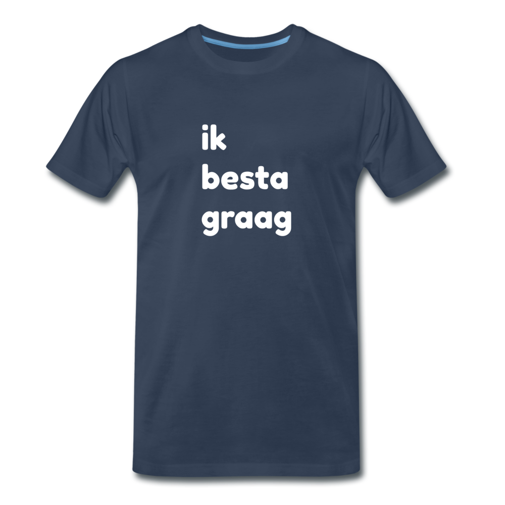 ik besta graag - premium T-shirt (man) - navy