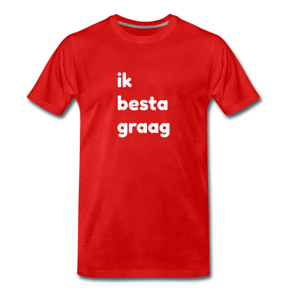 ik besta graag - premium T-shirt (man) - rood