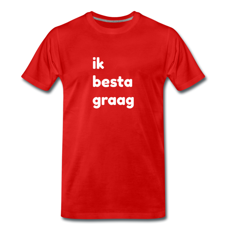 ik besta graag - premium T-shirt (man) - rood