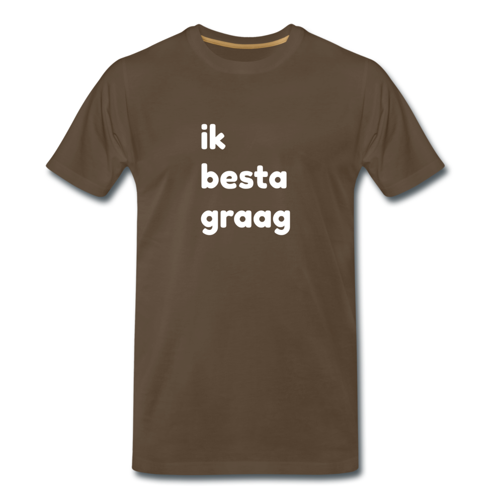 ik besta graag - premium T-shirt (man) - edelbruin