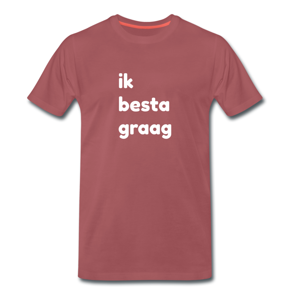 ik besta graag - premium T-shirt (man) - washed burgundy