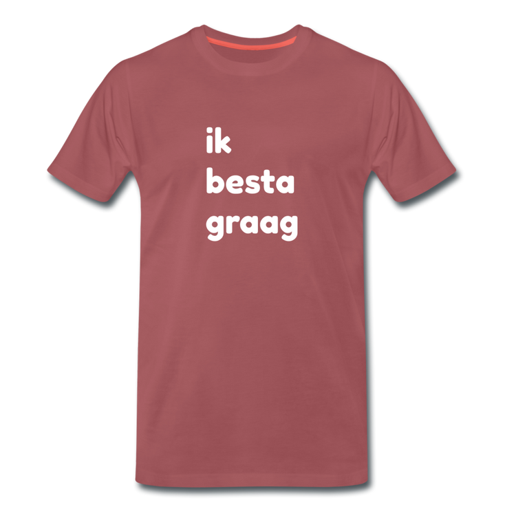 ik besta graag - premium T-shirt (man) - washed burgundy