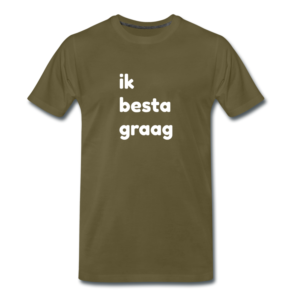 ik besta graag - premium T-shirt (man) - kaki