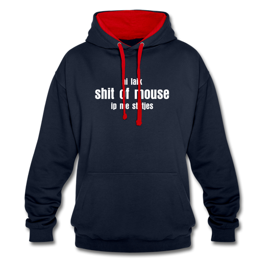 ai laik shit of mouse - Contrast Colour Hoodie (unisex) - navy/rood