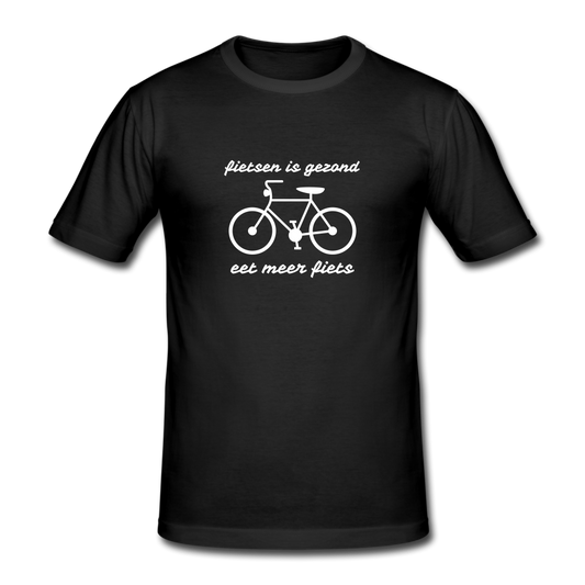 fietsen is gezond - Gildan Heavy T-Shirt (man) - zwart