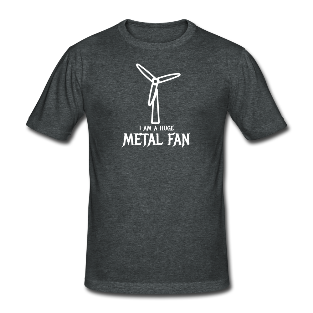 huge metal fan - Gildan heavy T-shirt (man) - donkergrijs gemêleerd