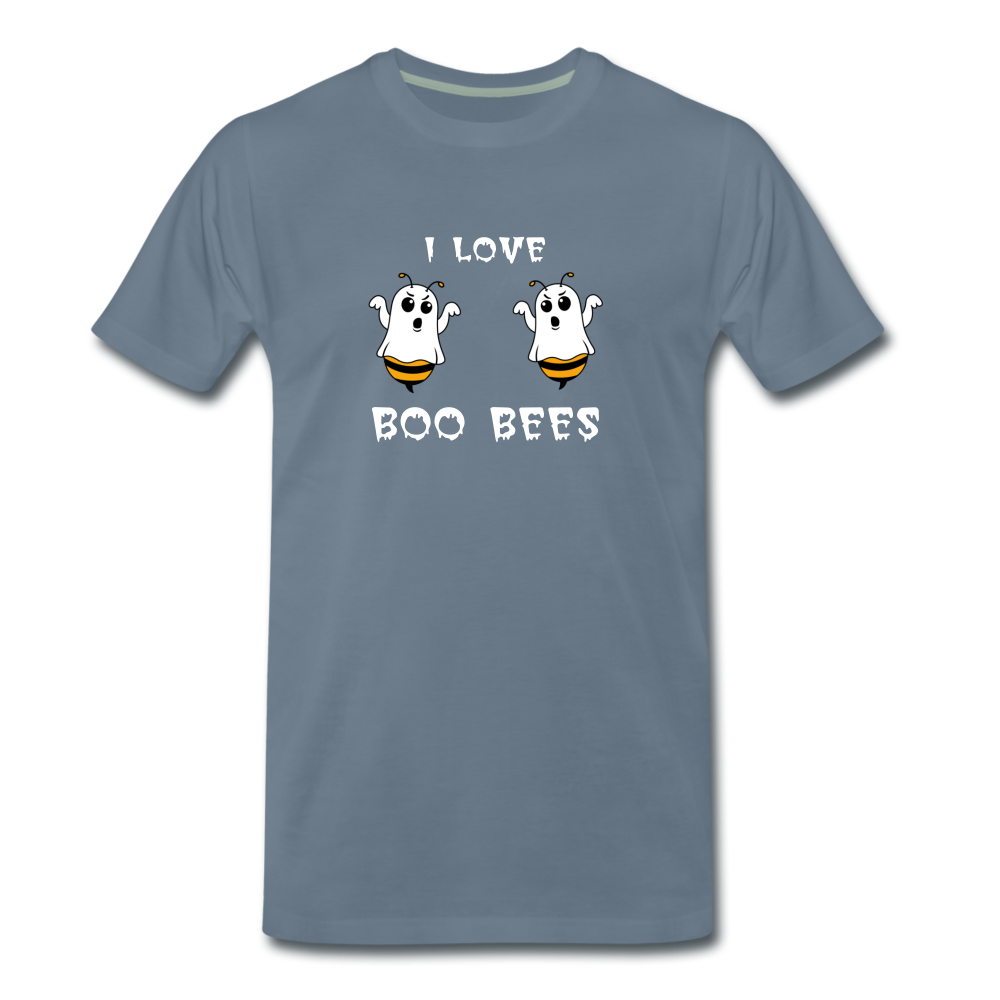 I love boo bees - Premium T-Shirt (man) - blauwgrijs