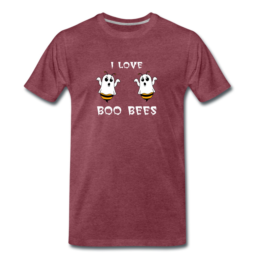 I love boo bees - Premium T-Shirt (man) - bordeaux gemêleerd