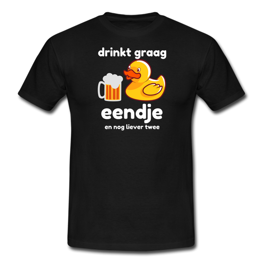 drinkt graag eendje - T-Shirt (man) - zwart