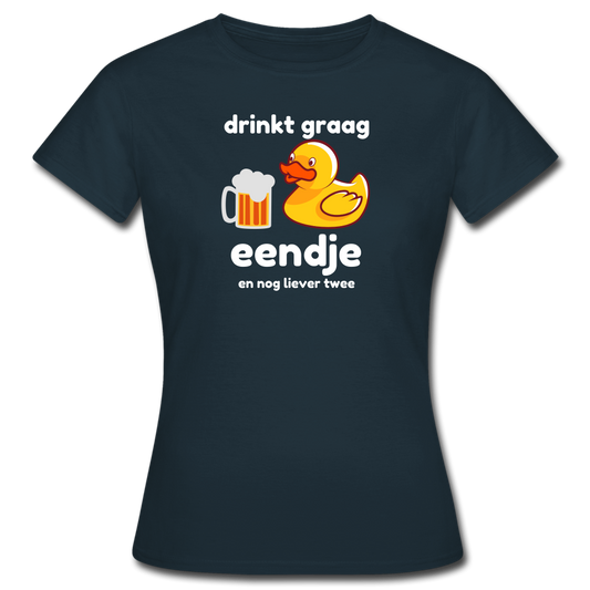 drinkt graag eendje - T-Shirt (vrouw) - navy