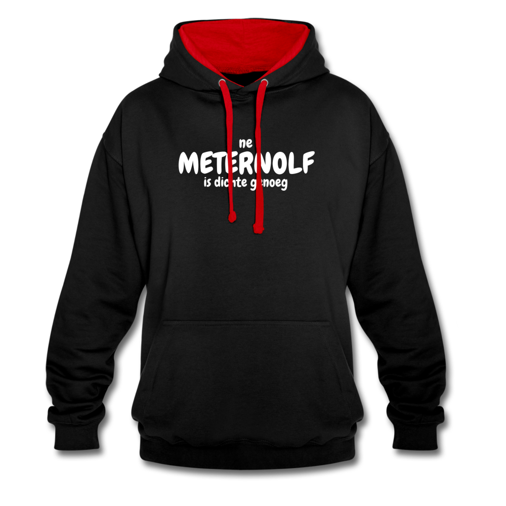 ne meternolf is dichte genoeg - Contrast Hoodie - zwart/rood