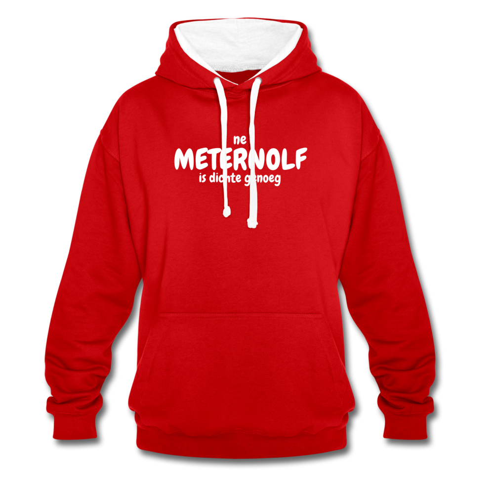 ne meternolf is dichte genoeg - Contrast Hoodie - rood/wit