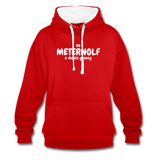 ne meternolf is dichte genoeg - Contrast Hoodie - rood/wit