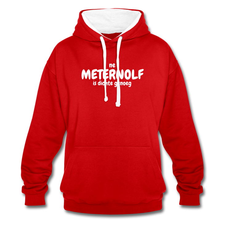 ne meternolf is dichte genoeg - Contrast Hoodie - rood/wit