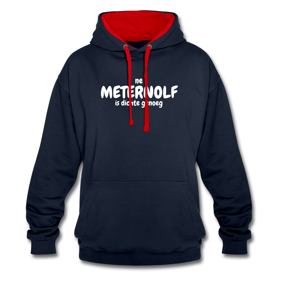 ne meternolf is dichte genoeg - Contrast Hoodie - navy/rood