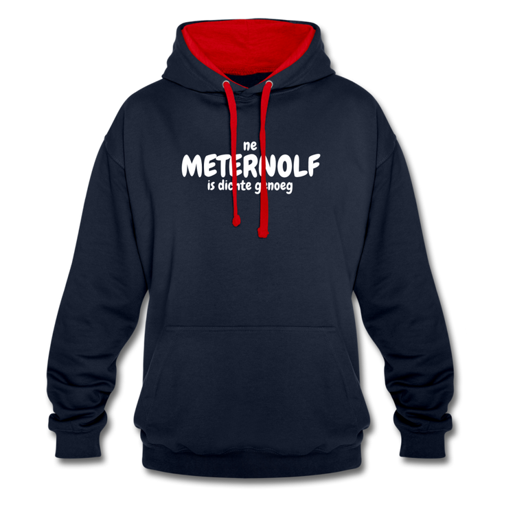 ne meternolf is dichte genoeg - Contrast Hoodie - navy/rood