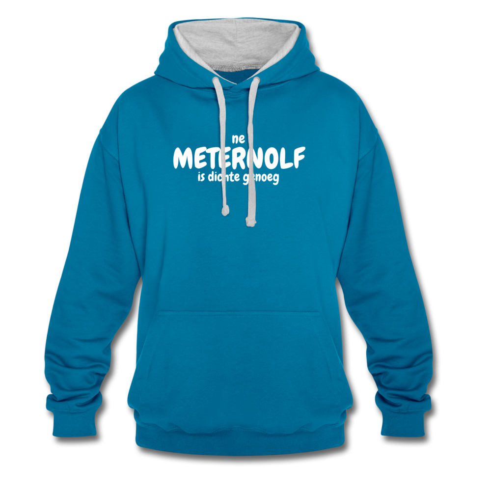 ne meternolf is dichte genoeg - Contrast Hoodie - pauwblau/grijs gemêleerd