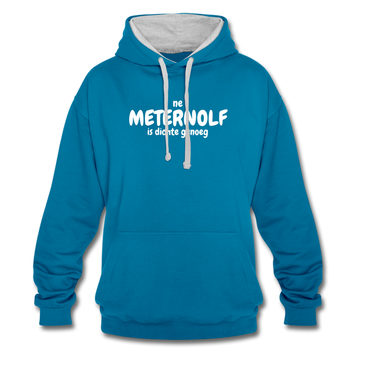 ne meternolf is dichte genoeg - Contrast Hoodie - pauwblau/grijs gemêleerd