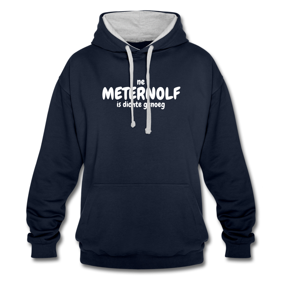 ne meternolf is dichte genoeg - Contrast Hoodie - navy/grijs gemêleerd