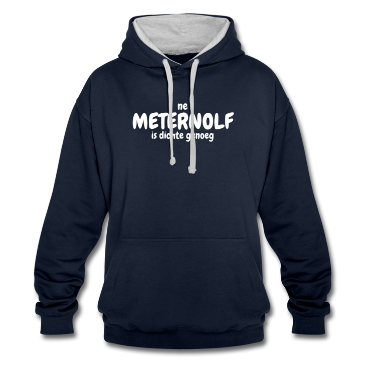 ne meternolf is dichte genoeg - Contrast Hoodie - navy/grijs gemêleerd