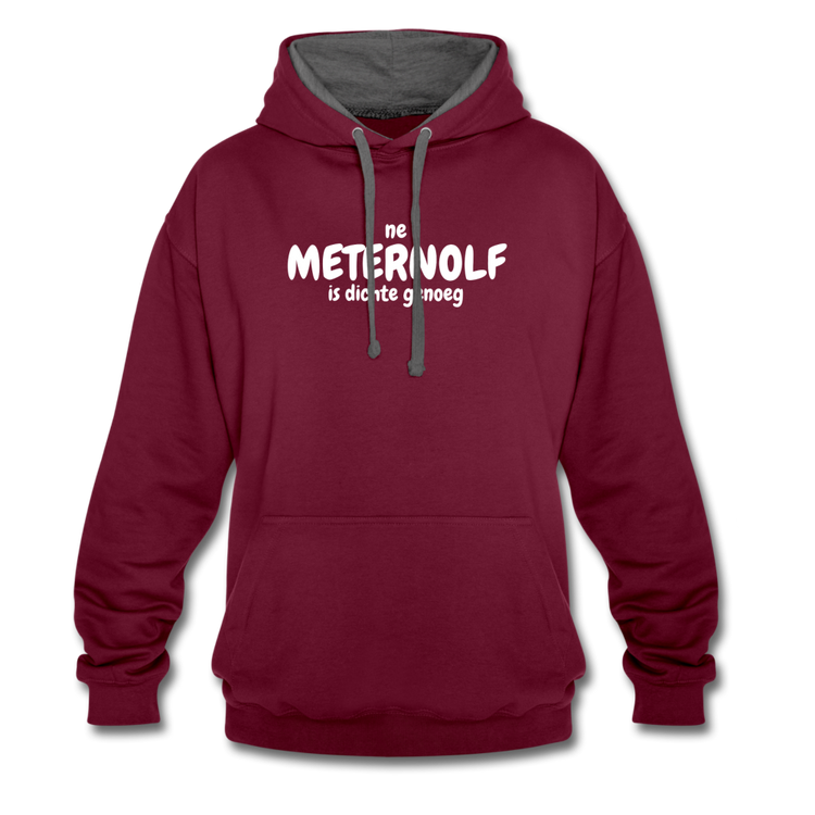 ne meternolf is dichte genoeg - Contrast Hoodie - wijnrood/antraciet