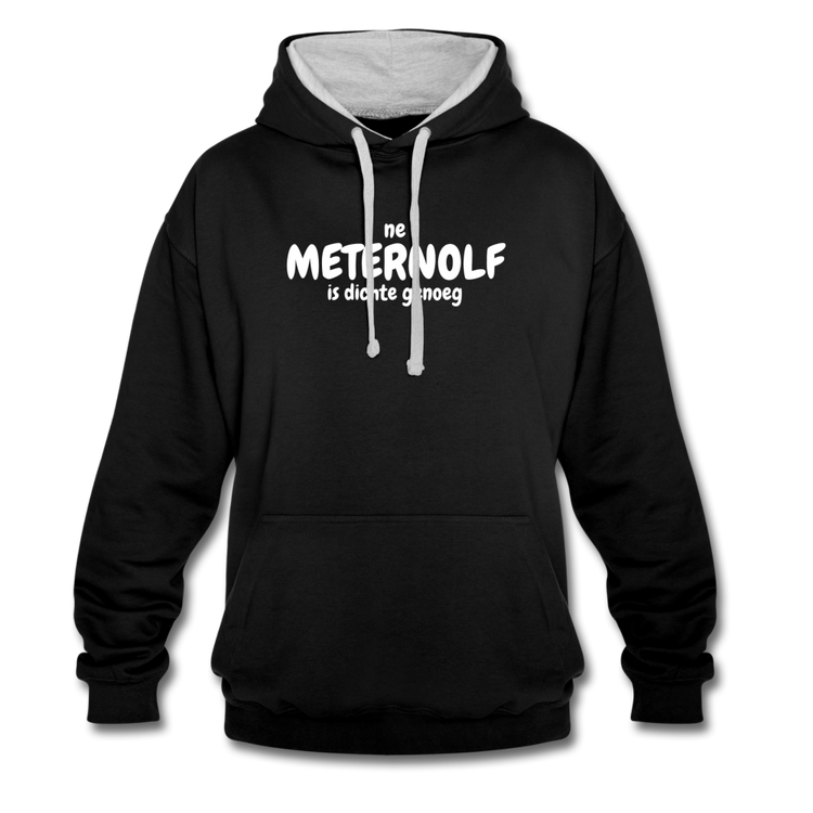 ne meternolf is dichte genoeg - Contrast Hoodie - zwart/grijs gemêleerd