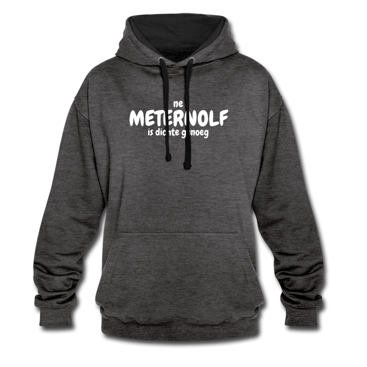 ne meternolf is dichte genoeg - Contrast Hoodie - antraciet/zwart