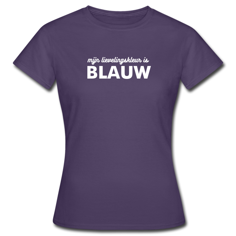 mijn lievelingskleur is blauw -  T-Shirt (vrouw) - donker paars