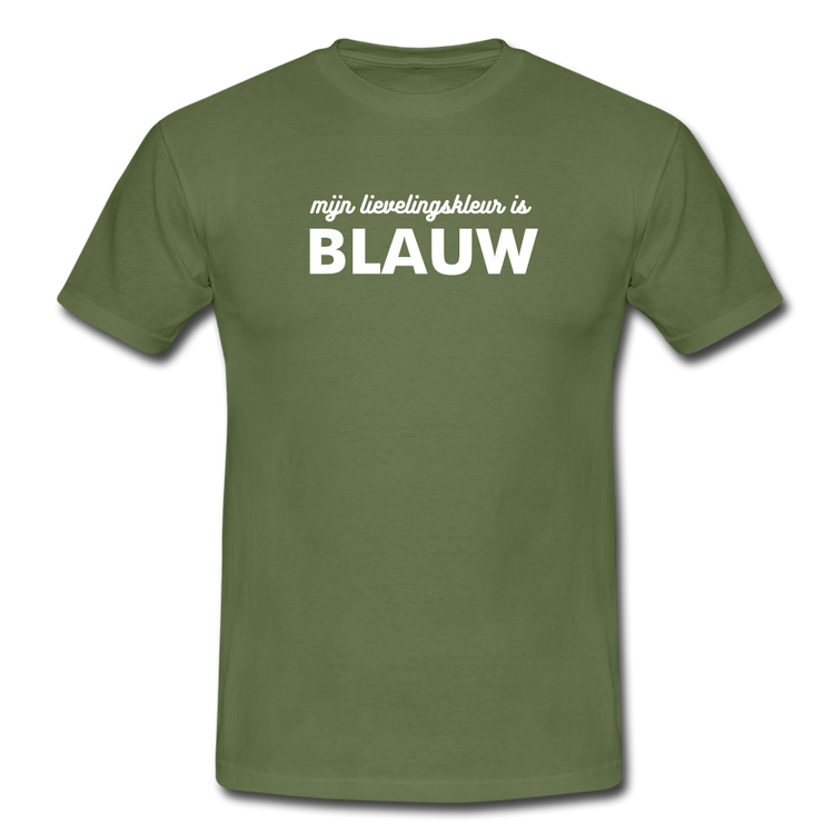 mijn lievelingskleur is blauw - T-Shirt (man) - militairgroen