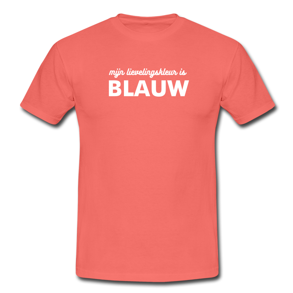 mijn lievelingskleur is blauw - T-Shirt (man) - coral