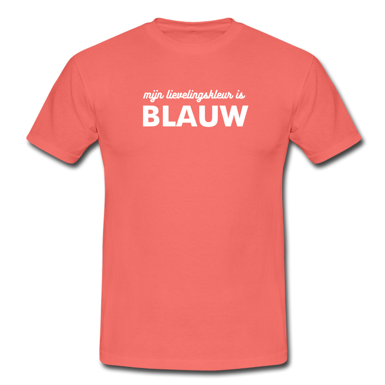 mijn lievelingskleur is blauw - T-Shirt (man) - coral